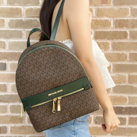Michael Kors Handbags - NWT Michael Kors Backpack Brown MK Signature